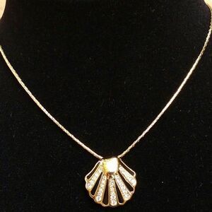 Christian Dior Black & Gold Tone Shell Necklace